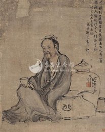 清代 傅雯 傅雯指画人物  