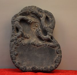 2011邓文双龙图雾山石砚台