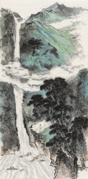 2025年王小颖绘画《望庐山瀑布》