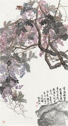 2025年张国强绘画《李白咏紫藤诗意》